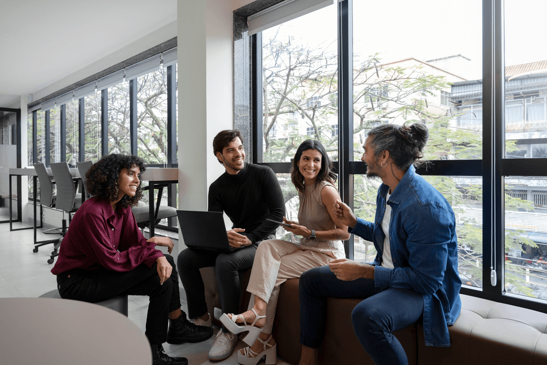Remote team members working together virtually